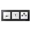 Schneider Electric Merten System M - MTN296219 - Fedlap, 1xRJ45 aljzathoz, döntött, System-M, polárfehér