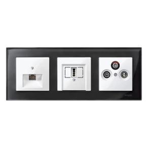   Schneider Electric Merten System M - MTN296219 - Fedlap, 1xRJ45 aljzathoz, döntött, System-M, polárfehér
