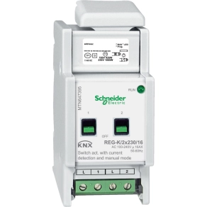   Schneider Electric KNX - MTN647395 - Merten-KNX REG-K/2x230/16 kapcsolóaktor kézi üzemmóddal és áramérzékeléssel