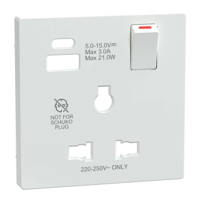 Schneider Electric Merten System Design - MTN2175-6035 - Fedlap USB töltős, kapcsolható multistandard csatlakozóaljzathoz, lótuszfehér