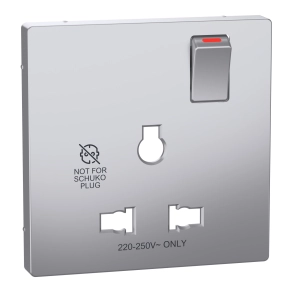 Schneider Electric Merten System Design - MTN2170-6036 - Fedlap kapcsolható multistandard csatlakozóaljzathoz, acél