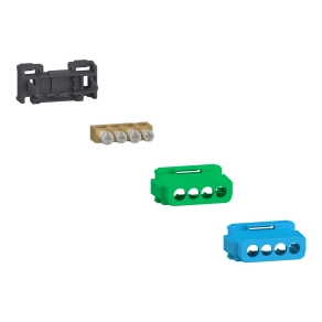 Schneider Electric PrismaSeT XS - LGYT2A04 - Csatlakozóblokk, 2 x 16 + 2 x 10 csavaros + 1 zöld és 1 kék burkolat (80A)