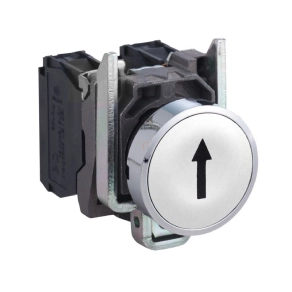   Schneider Electric Easy Harmony XB2 - XB2BA3341C - Nyomógomb, fehér, 1 NO, jelölt, nyíl fel, fém, panelbe süllyesztett, 22mm, visszatérő