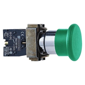   Schneider Electric Easy Harmony XB2 - XB2BC31C - Nyomógomb, gombafejű, zöld, 1 NO, fém, 22mm, fej 40mm