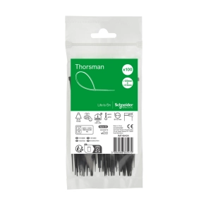   Schneider Electric Thorsman - IMT46404 - Kábelkötegelő, 120x2.5mm, fekete (100 db)