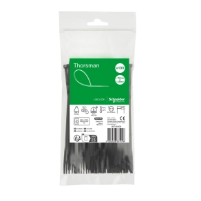   Schneider Electric Thorsman - IMT46406 - Kábelkötegelő, 150x3.6mm, fekete (100 db)