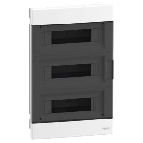Schneider Electric Easy9 EU - EZ9EUA312 - kiselosztó, füstszínű ajtó, süllyesztett, 3x12 modul, PEN