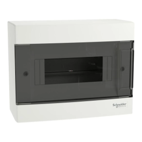   Schneider Electric Easy9 EU - EZ9EUC108 - kiselosztó, füstszínű ajtó, falon kívüli, 1x8 modul, PEN