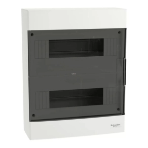   Schneider Electric Easy9 EU - EZ9EUC212 - kiselosztó, füstszínű ajtó, falon kívüli, 2x12 modul, PEN