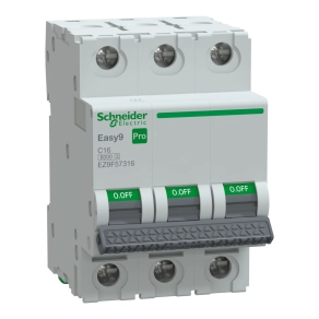   Schneider Electric Easy9 Pro - EZ9F57316 - kismegszakító, 3P, C, 16A