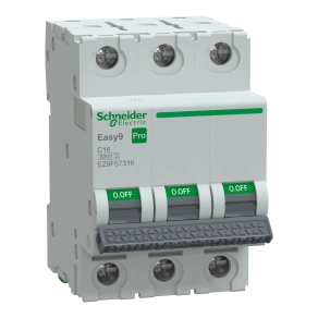 Schneider Electric Easy9 Pro - EZ9F57316 - kismegszakító, 3P, C, 16A