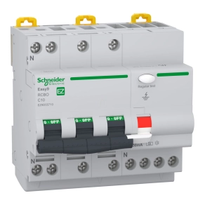   Schneider Electric Easy9 Pro - EZ9D55710 - áramvédős kismegszakító, A osztály, 3P-N, C, 10A, 30mA