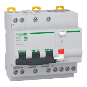   Schneider Electric Easy9 Pro - EZ9D55725 - áramvédős kismegszakító, A osztály, 3P-N, C, 25A, 30mA