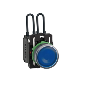   Schneider Electric Harmony XB5 - XB5AW26B5 - komplett műanyag nyomógombos LED tesztlámpa, Ø22, 24VAC/DC, kék