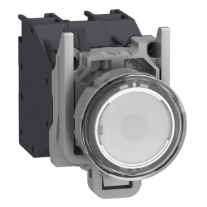 Schneider Electric Harmony XB4 - ATEX DG - XB4BP183BM5GEX - komplett világító nyomógomb, Ø22, védősapkás, 24-240V, 2NO, fehér