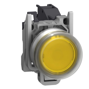   Schneider Electric Harmony XB4 - ATEX DG - XB4BP581GEX - komplett nyomógomb, Ø22, védősapkás, 1NO, betehető címke, sárga
