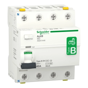   Schneider Electric Acti9 iID - A9Z51440 - EV áram - védőkapcsoló, B osztály, 4P, 40A, 30mA