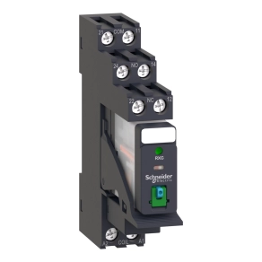   Schneider Electric Harmony Electromechanical Relays - RXG22BDPV - RXG Interfész relé foglalattal, 2CO, 5A, 24VDC, tesztgomb, LED