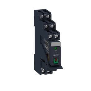   Schneider Electric Harmony Electromechanical Relays - RXG22B7PV - RXG Interfész relé foglalattal, 2CO, 5A, 24VAC, tesztgomb, LED