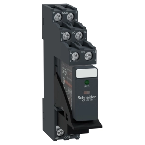 Schneider Electric Harmony Electromechanical Relays - RXG23BDPV - RXG Interfész relé foglalattal, 2CO, 5A, 24VDC, LED