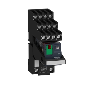   Schneider Electric Harmony Electromechanical Relays - RXM4AB1P7PVS - RXM miniatűr relé, 4CO, 6A, 230VAC, tesztgomb, elválasztott elrendezésű