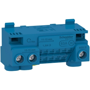 Schneider Electric Resi9 - LGYT1N14 - Csatlakozóblokk, 14 lyuk, nulla