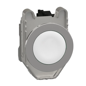   Schneider Electric Harmony XB4 - XB4FA11 - panelbe süllyesztett komplett fém nyomógomb, Ø30, visszatérő, 1NO, fehér