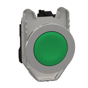   Schneider Electric Harmony XB4 - XB4FA31 - panelbe süllyesztett komplett fém nyomógomb, Ø30, visszatérő, 1NO, zöld