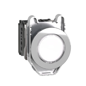   Schneider Electric Harmony XB4 - XB4FW31B5 - panelbe süllyesztett komplett fém LED világító nyomógomb, Ø30, 1NO, 24V, fehér