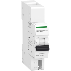   Schneider Electric Acti9 iC60 RCBO (2P, 3P, 4P) - A9A19806 áramvédő kapcsoló nullfeszültség kioldó, 220 - 240VAC