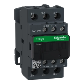 Schneider Electric TeSys D - LC1D38P5 - LC1D AC mágneskapcsoló, 18,5kW/38A (400V, AC3) , csavaros csatlakozás, 1Z+1NY,230VAC tekercsfeszültség, 50Hz