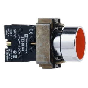   Schneider Electric Easy Harmony XB2 - XB2BA42C - Nyomógomb, piros, 1 NC, fém, panelbe süllyesztett, 22mm, visszatérő, jelöletlen