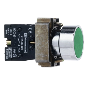   Schneider Electric Easy Harmony XB2 - XB2BA31C - Nyomógomb, zöld, 1 NO, fém, panelbe süllyesztett, 22mm, visszatérő, jelöletlen