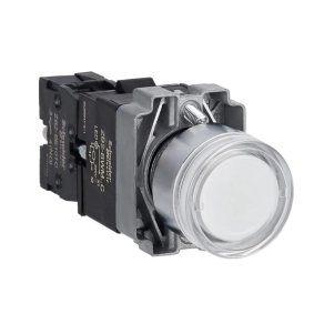   Schneider Electric Easy Harmony XB2 - XB2BW31M1C - Világító nyomógomb, fehér, AC 220V, fém, panelbe süllyesztett, 22mm, visszatérő