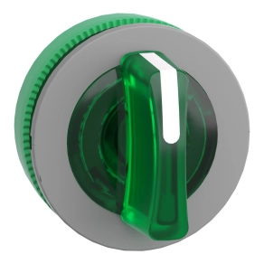   Schneider Electric Harmony XB5 - ZB5FK1733C0 - panelbe süllyesztett műanyag világító választókapcsoló fej, Ø30, 3 állású, zöld, balról közép vissza., szürke p.