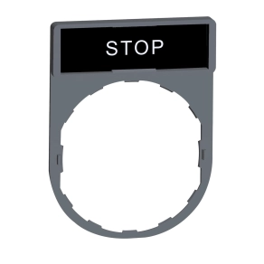 Schneider Electric Harmony XB5 - ZBY2304C0 - címketartó 30x40 mm, Ø22 készülékekhez, 8x27 mm felirati címkével, STOP, szürke perem