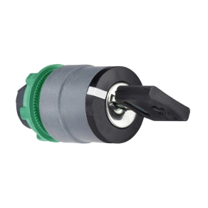   Schneider Electric Harmony XB5 - ZB5AG4C0 - műanyag választókapcsoló fej, Ø22, 455 kulcsos, minden pozícióban kivehető, 2 állású, szürke perem