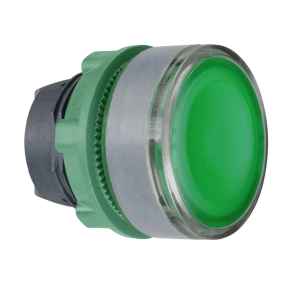 Schneider Electric Harmony XB5 - ZB5AH033C0 - műanyag világító nyomógomb fej, Ø22, nyomó - nyomó, zöld, szürke perem