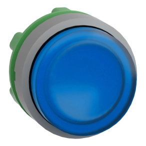 Schneider Electric Harmony XB5 - ZB5AW163C0 - műanyag világító nyomógomb fej, Ø22, visszatérő, LED - es, kiemelkedő, kék, szürke perem