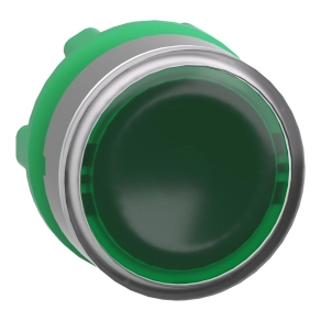 Schneider Electric Harmony XB5 - ZB5AW333C0 - műanyag világító nyomógomb fej, Ø22, visszatérő, beépített LED - hez, zöld, szürke perem