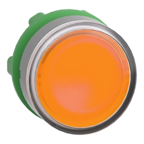 Schneider Electric Harmony XB5 - ZB5AW353C0 - műanyag világító nyomógomb fej, Ø22, visszatérő, beépített LED - hez, narancssárga, szürke perem