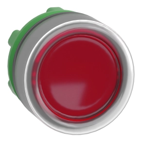 Schneider Electric Harmony XB5 - ZB5AW543C0 - műanyag világító nyomógomb fej, Ø22, visszatérő, védősapkás, beépített LED - hez, piros, szürke perem