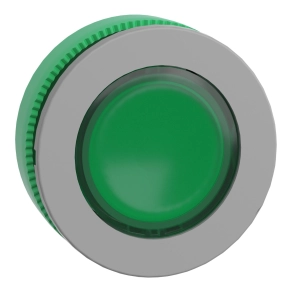 Schneider Electric Harmony XB5 - ZB5FA38C0 - panelbe süllyesztett műanyag nyomógomb fej, Ø30, visszatérő, címkézhető tetővel, zöld, szürke perem