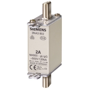   Siemens 3NA3822 késes biztosító, NH-000, 63A gG, 500VAC, 250VDC