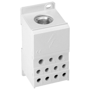   Siemens 5ST2511 elosztóblokk 1P 400A, be: 1x95-185mm2, ki: 2x2.5-25mm2, 5x 2.5-16mm2, 4x 2.5-10 mm2
