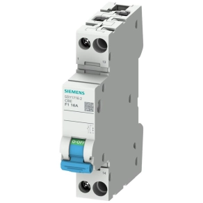   Siemens 5SY1716-2 kismegszakító, 1P 16A F1 + 1NO segéd, 230VAC/60VDC