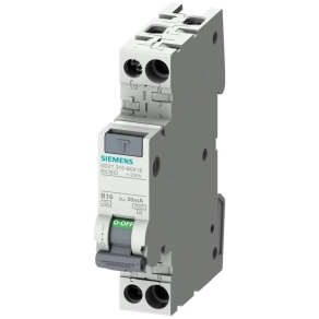   Siemens 5SV1316-7KK16 áramvédős kismegszakító, 1C+N, 16A, 6kA, 30mA, A típus (1 modulos)