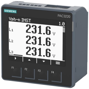   Siemens 7KM3220-1BA01-1EA0 SENTRON PAC3220 multiműszer, 24-60VDC, Modbus TCP, MID hitelesítés nélkül