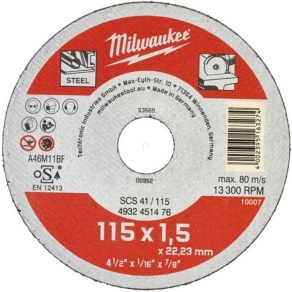 Milwaukee Vágókorong fémhez WSCS41/ 115x1,5mm 4932451476