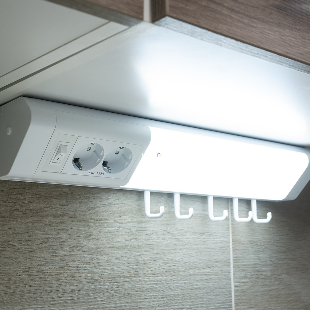 Konyhai LED pultvilágító dupla konnektorral 10W, hidegfehér - Müller Licht 20000084